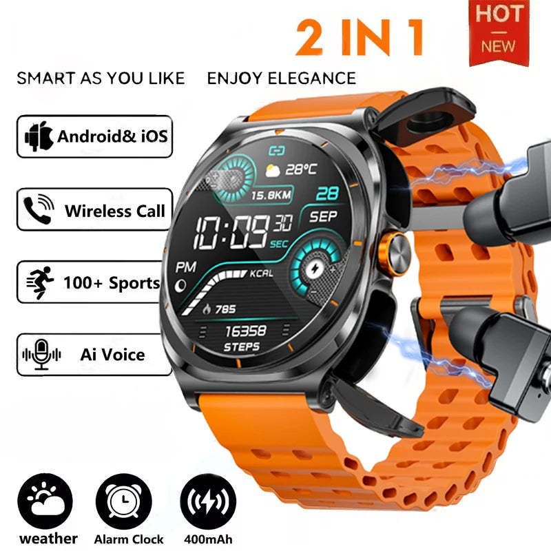 BOALZETD 2-In-1 TWS Bluetooth Earphones And Smartwatch IP68