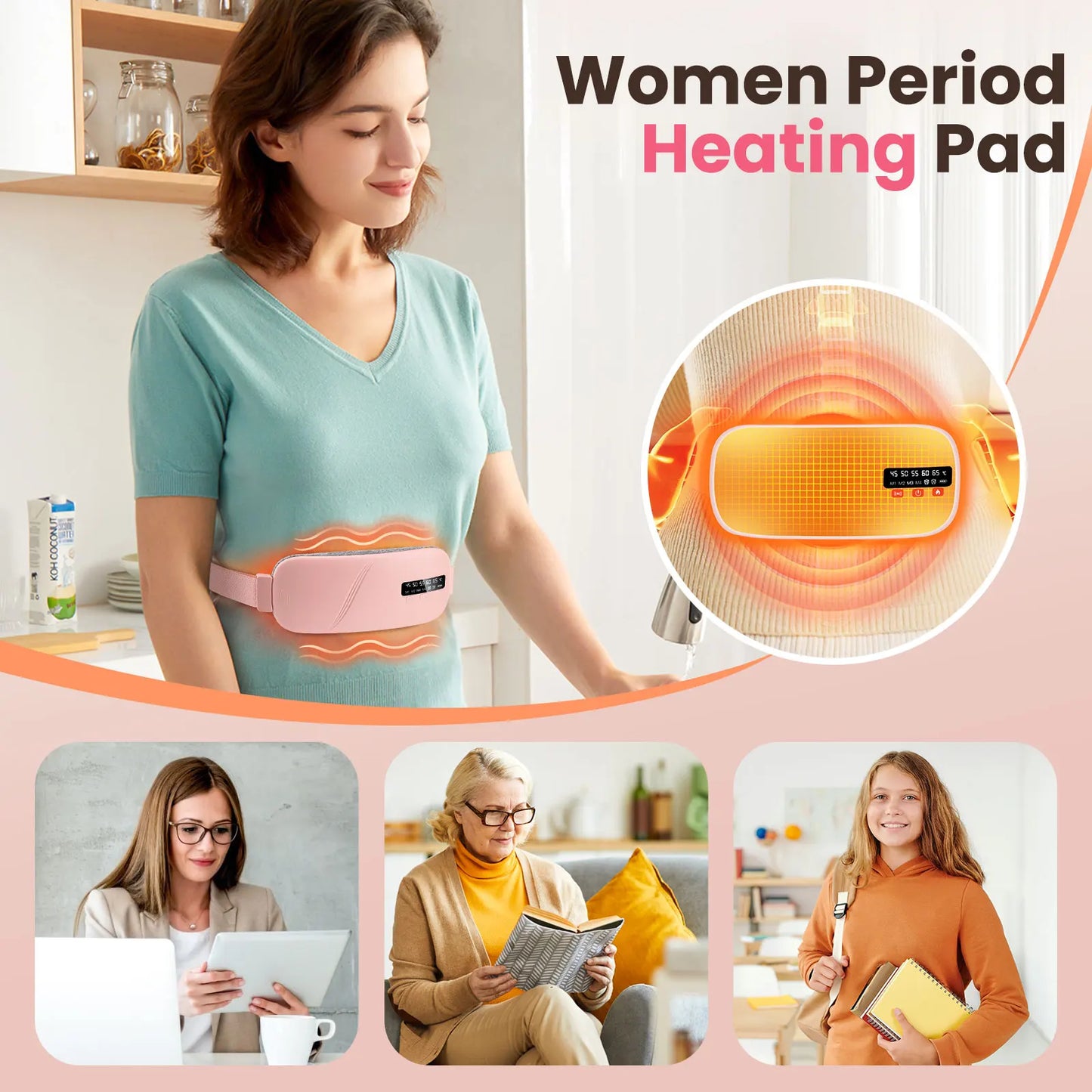 PASTSKY Waist Massage Belt 5 Modes Electric Heating Vibration