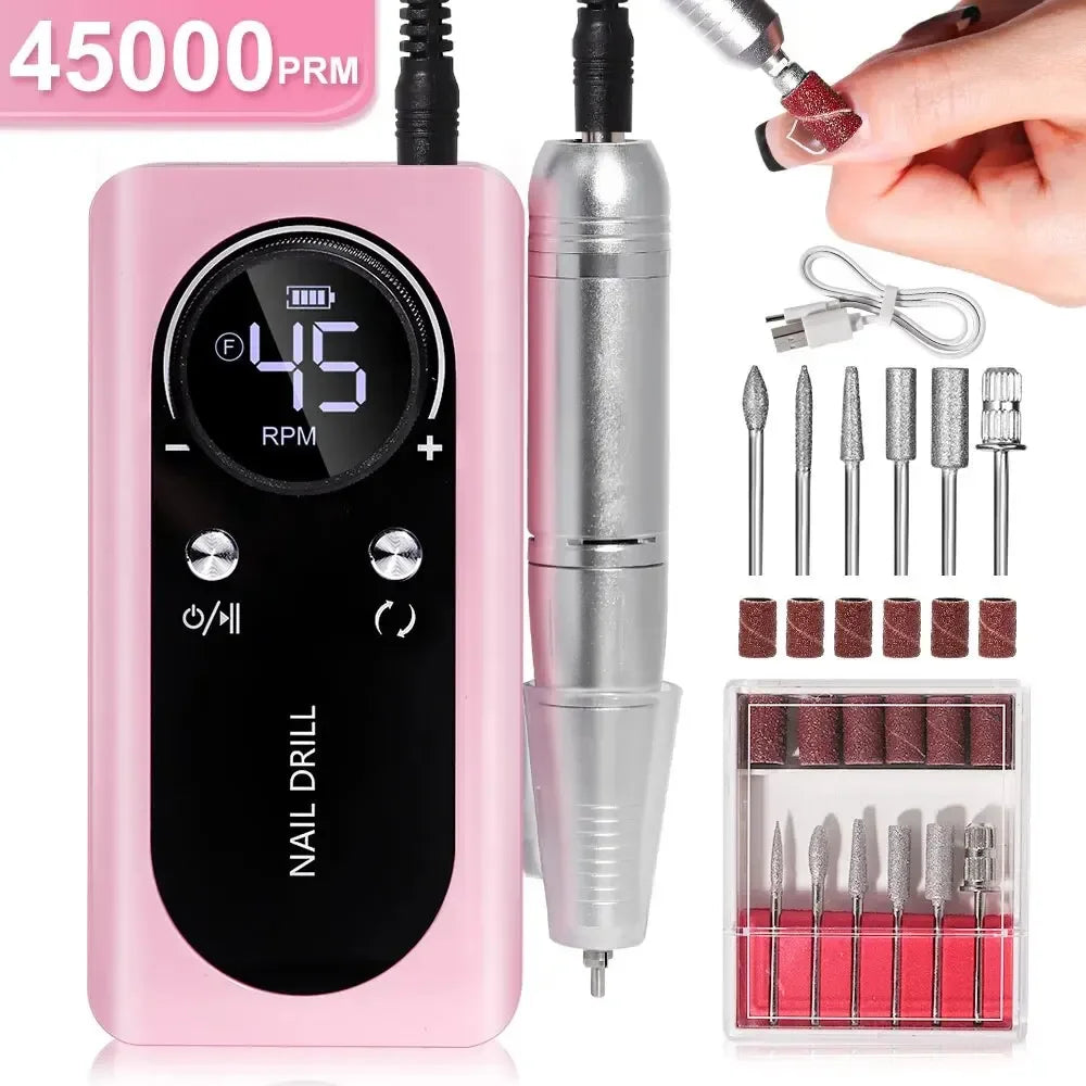 Professional 45000RPM Electric Portable Nail Drill Machine For Manicure