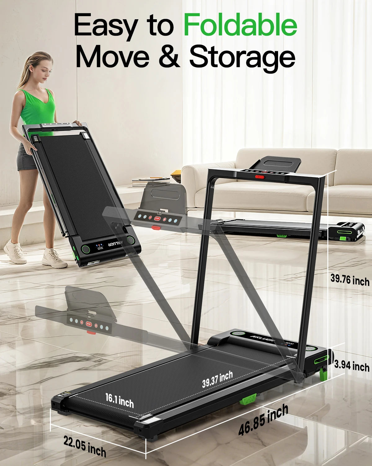 AKLUER Walking Pad Treadmill With Remote Control For Home Office