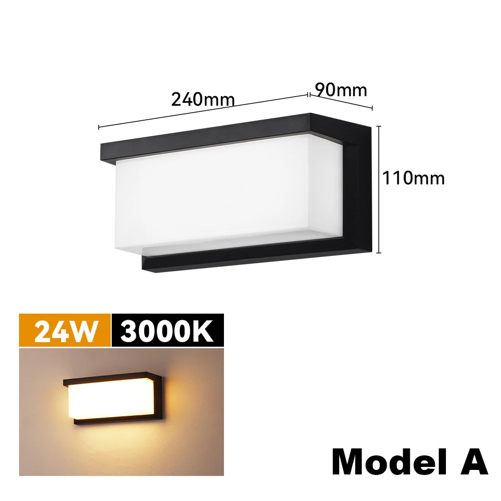 WOMINGSEN IP65 Outdoor LED Wall Lamp 24W Exterior Light