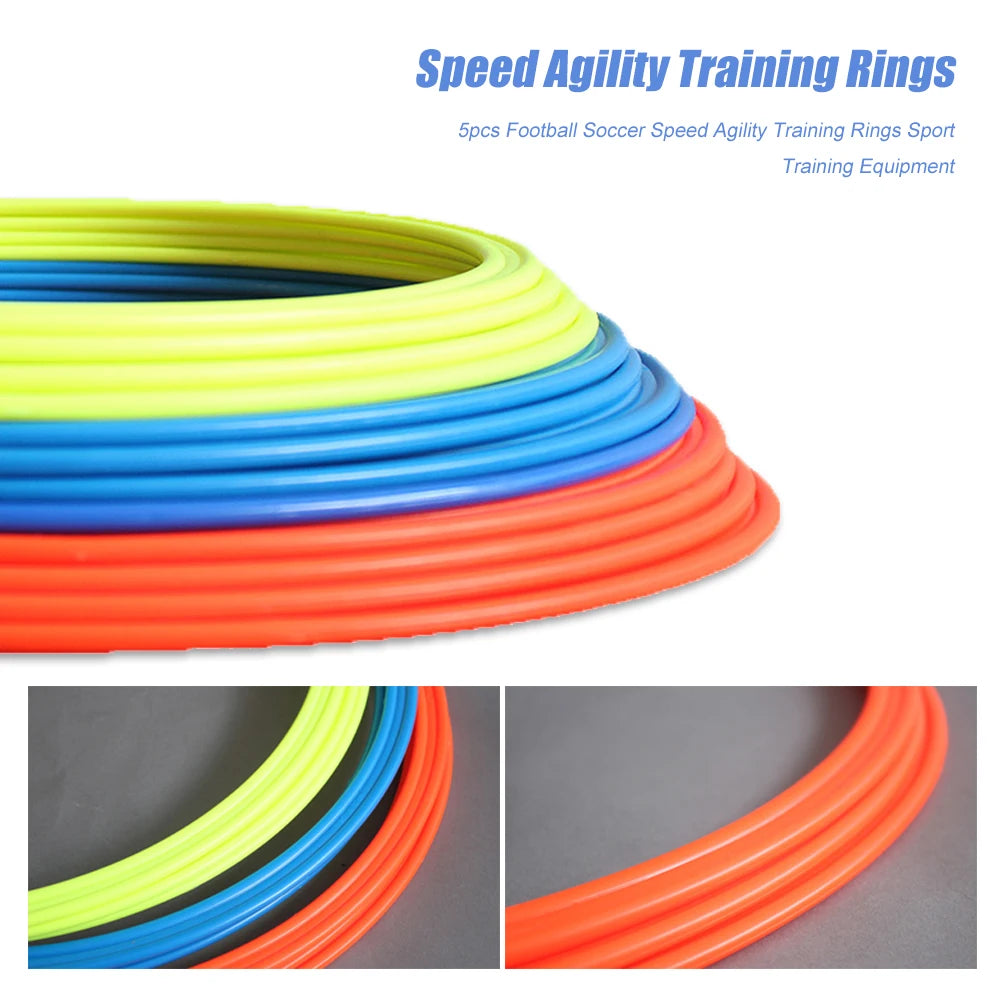 Shunmaii Portable Soccer Agility Rings 5pc Set Training Equipment