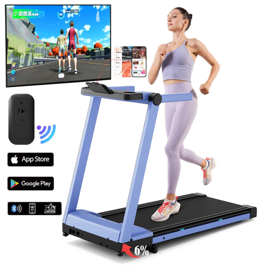 Superun 3.5HP Foldable Incline Treadmill With App Bluetooth