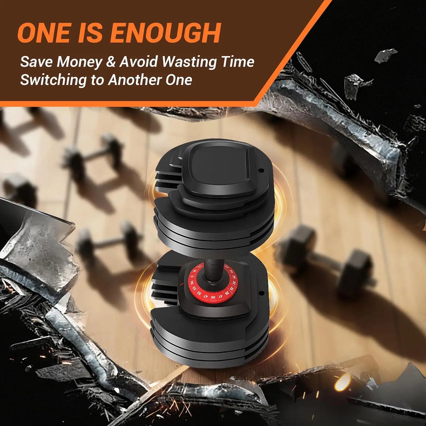 HiMISS 18 In 1 Adjustable Dumbbell Set With Tray Storage