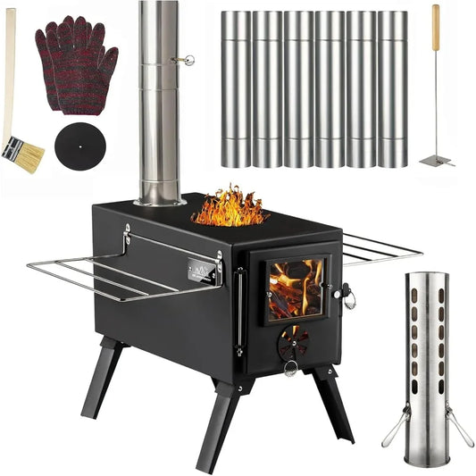 TIFICY Portable Outdoor Wood Fired Stove for Heating and Cooking