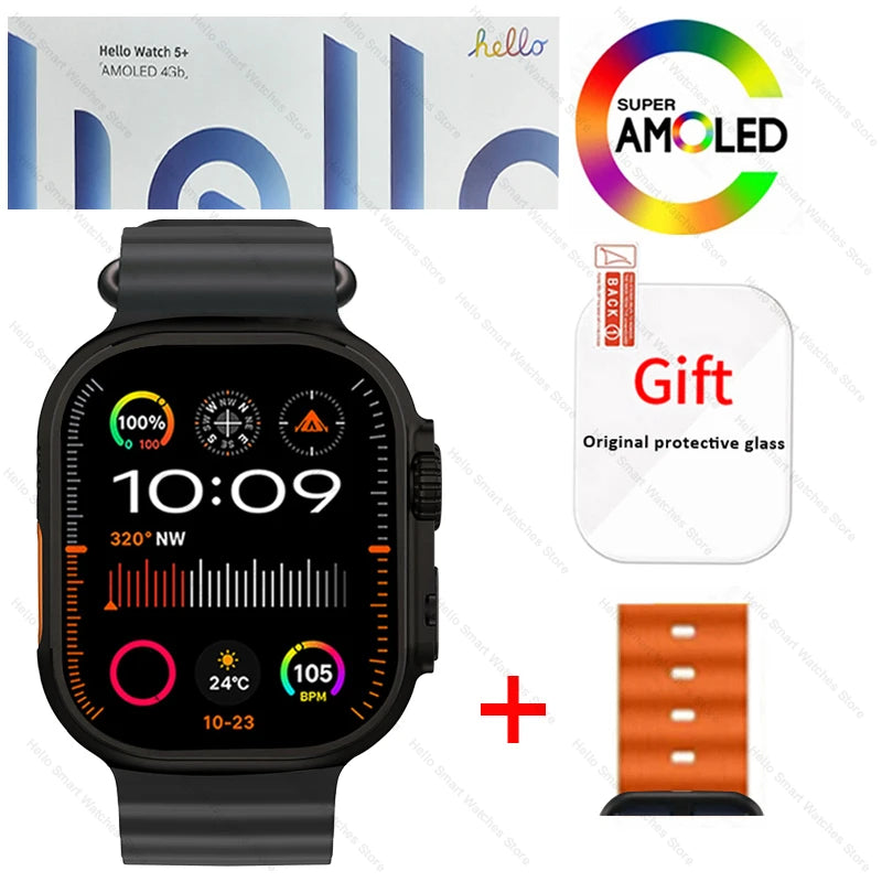 Hello Watch 5 Plus Ultra3 Smartwatch 4G NFC Bluetooth AMOLED