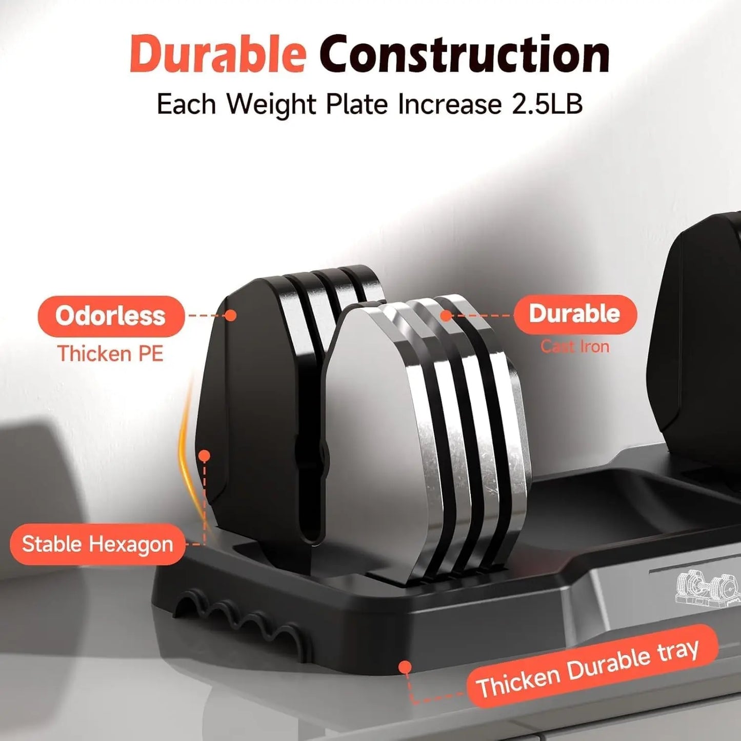 FED Fitness Adjustable Dumbbells 5 To 25 Lb Home Gym