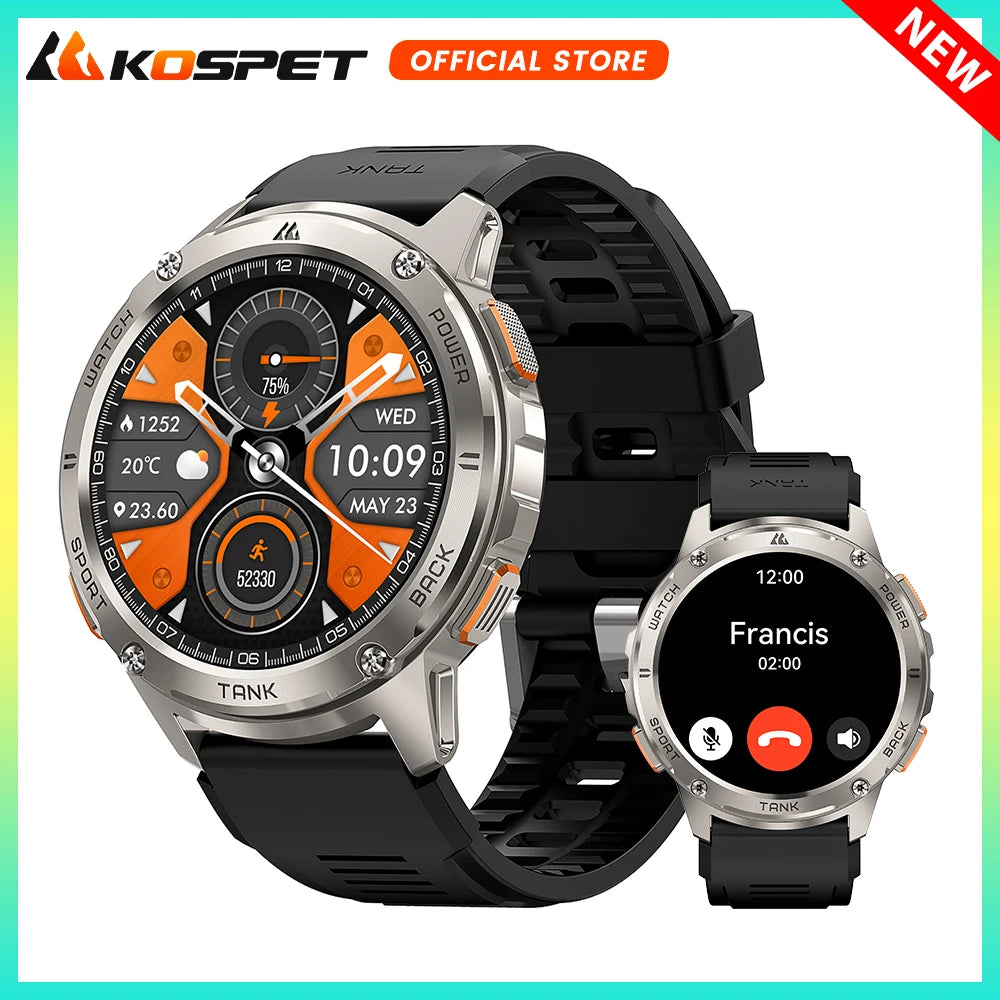 KOSPET Tank T3 Smart Watch Military Style AMOLED Bluetooth