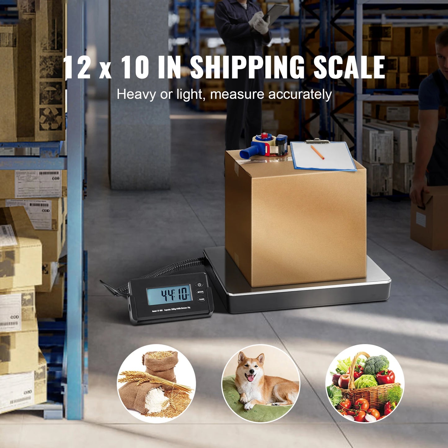 SucceBuy 440Lb Digital Shipping Scale With Timer Tare