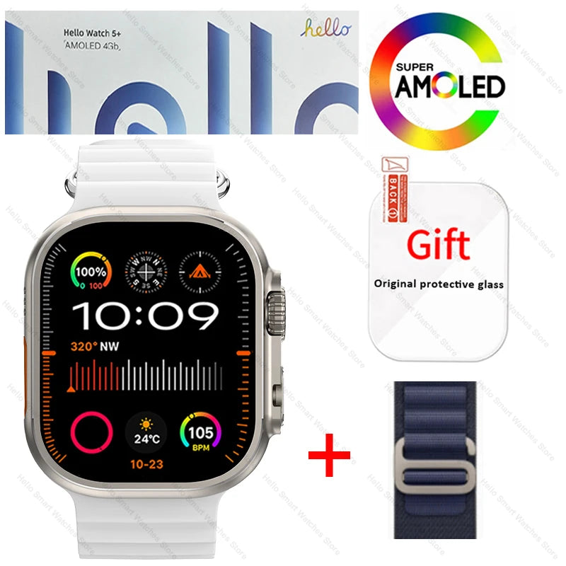 Hello Watch 5 Plus Ultra3 Smartwatch 4G NFC Bluetooth AMOLED