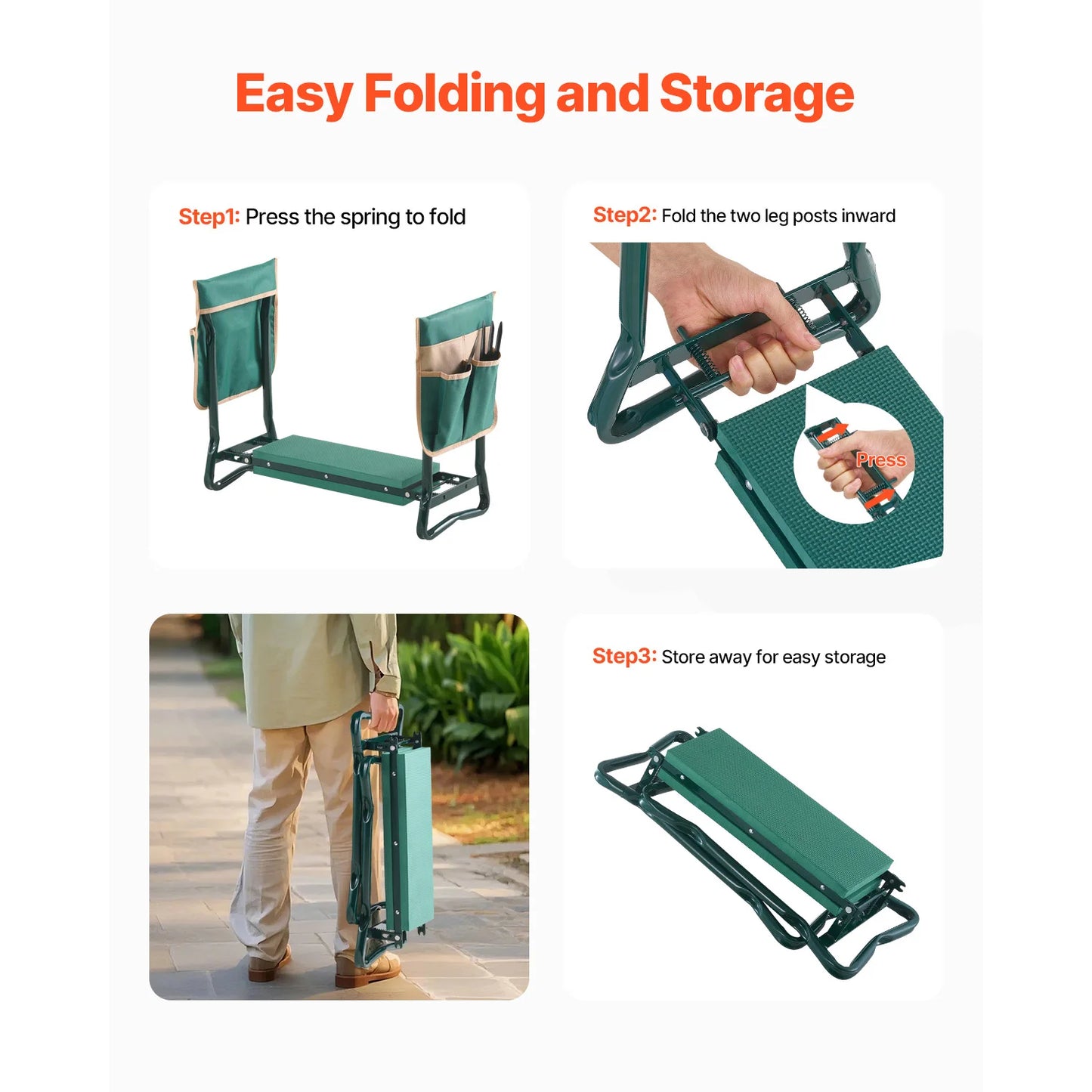 SucceBuy Garden Kneeler And Seat Folding With 6 Inch Pad
