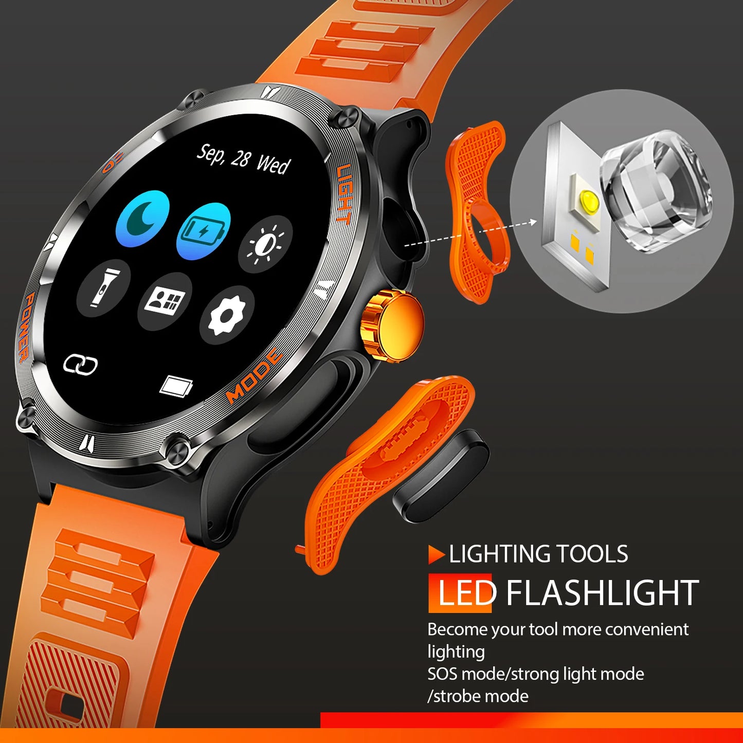EIGIIS Smart Watch 3ATM Waterproof Heart Rate Sleep Analysis Bluetooth
