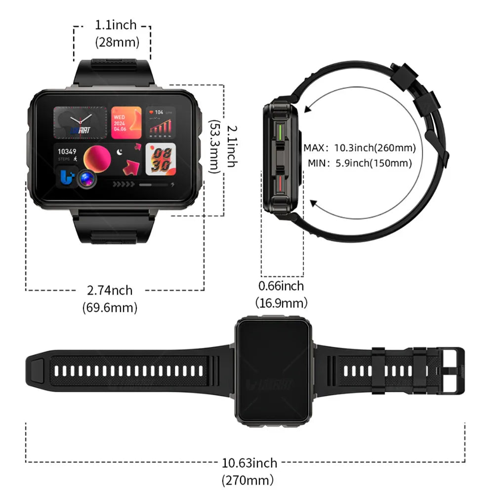 LOKMAT APPLLP 5 MAX Android Smartwatch 4G Wifi Square