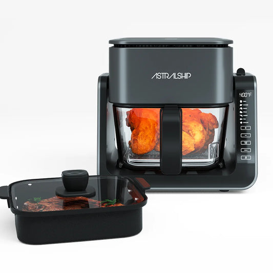 Compact Glass Air Fryer and Grill With Digital Presets