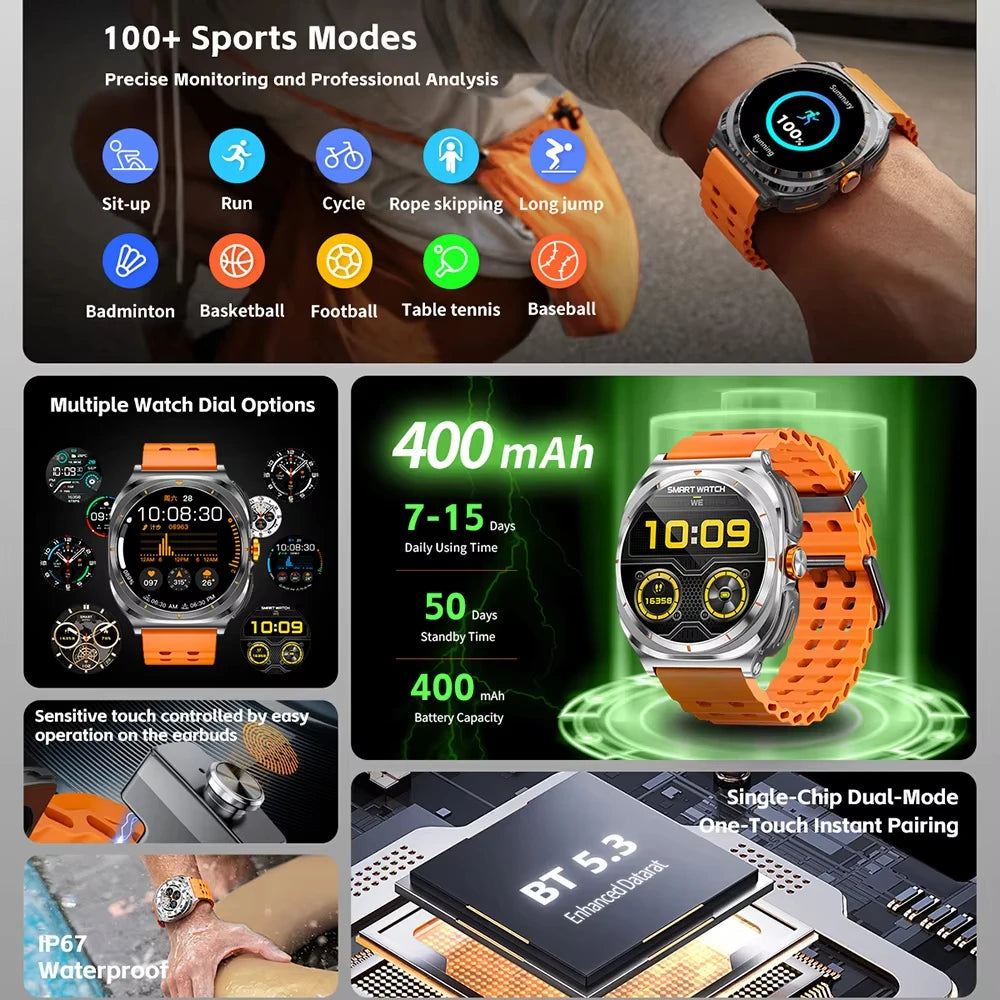 BOALZETD 2-In-1 TWS Bluetooth Earphones And Smartwatch IP68