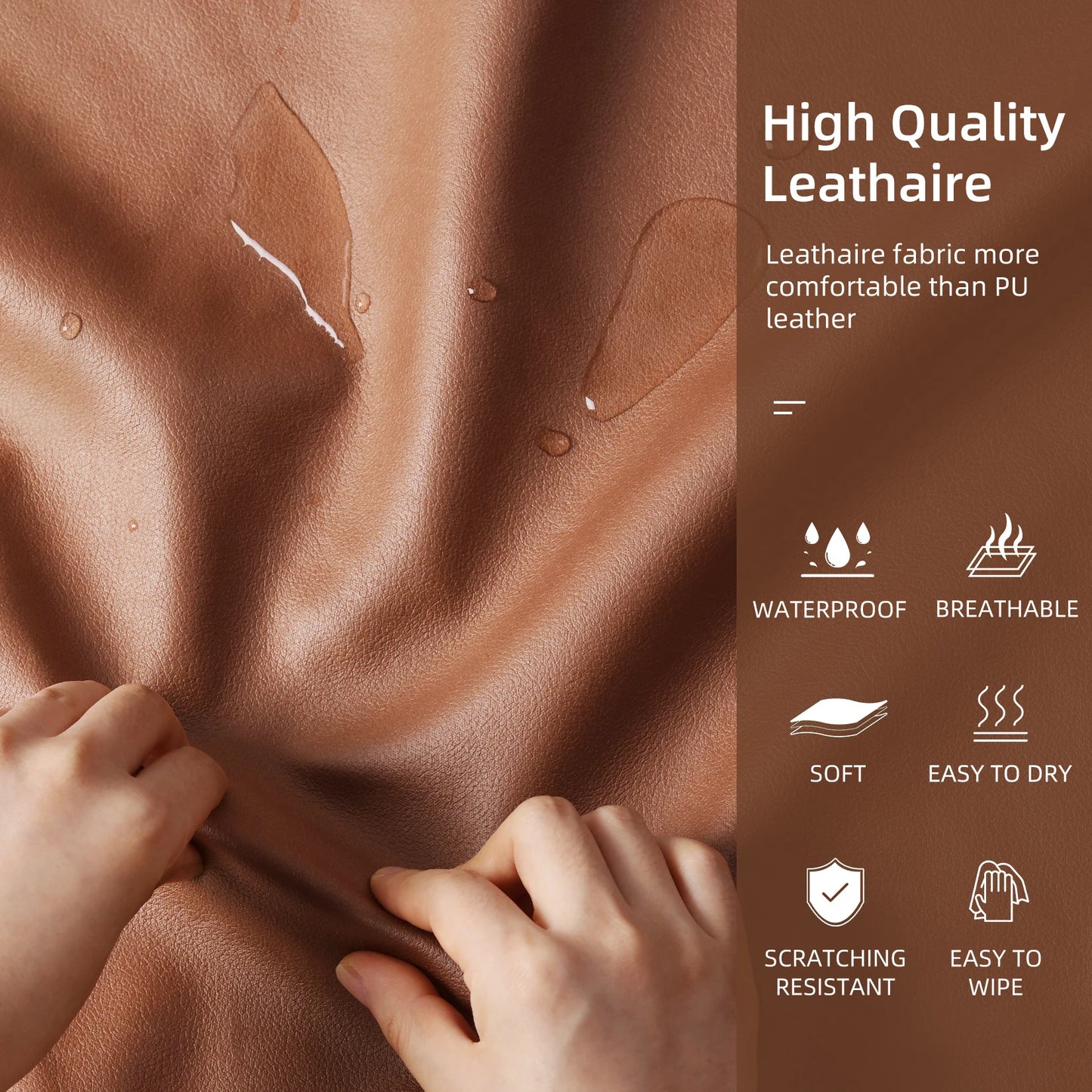 BORWARTCN Elevated PU Leather Dog Bed Waterproof With Removable Cushion