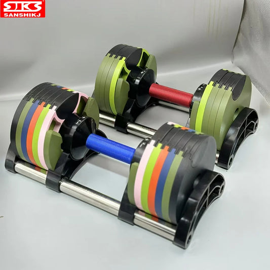 Sanshikj Adjustable Round Dumbbell Set With Incremental Weights