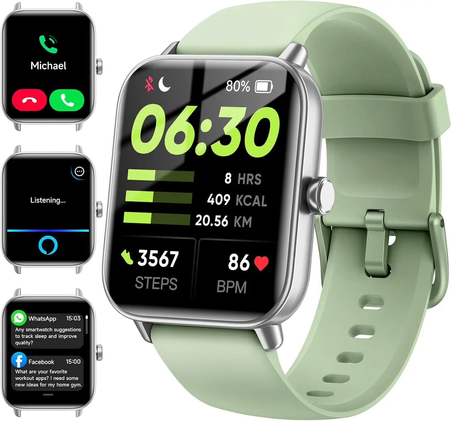 Erilles Smartwatch with Alexa Built-in IP68 Waterproof Fitness Tracker