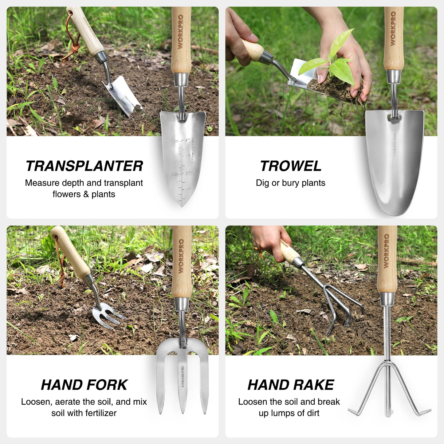 WORKPRO 8-Piece Garden Tool Set With Tote And Gloves