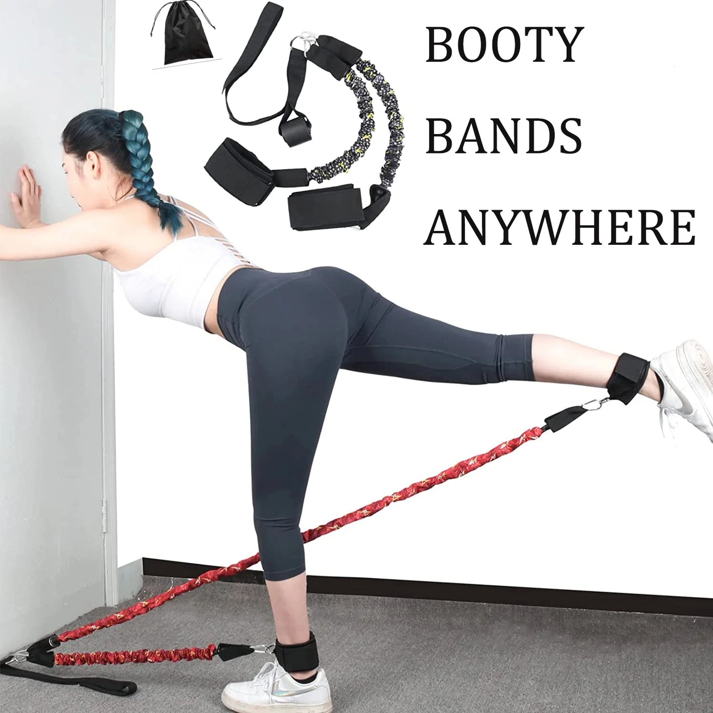 Booty Resistance Band Glute Cord for Leg and Hip Workouts
