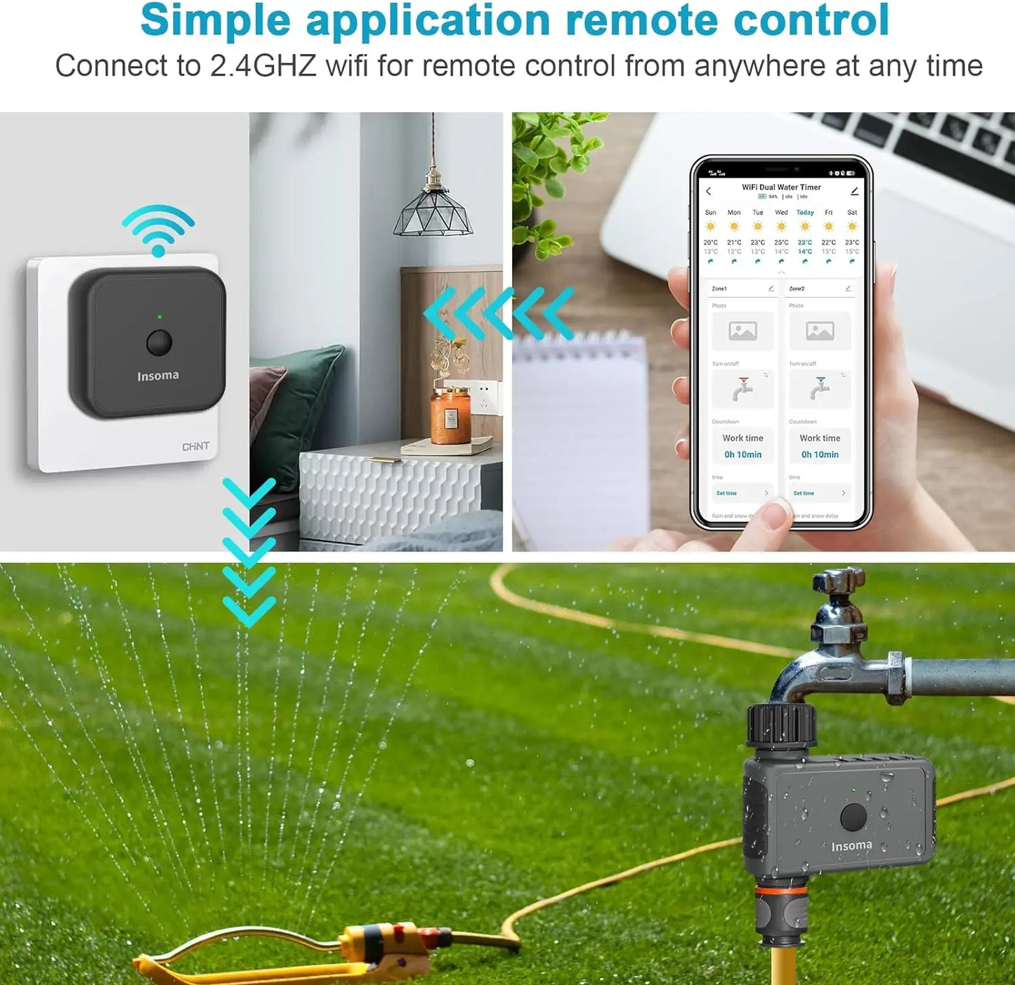 INSOMA WiFi Automatic Sprinkler Timer With Alexa Control