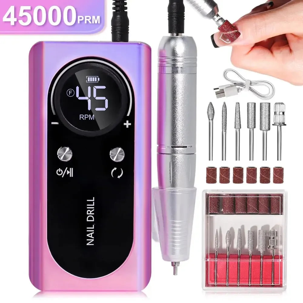 Professional 45000RPM Electric Portable Nail Drill Machine For Manicure