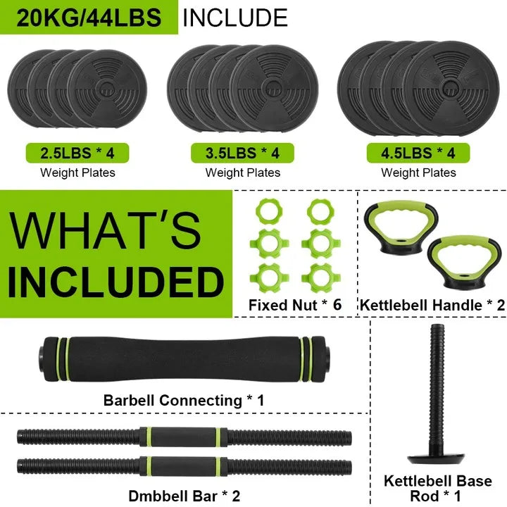 TWISTER.CK Adjustable Dumbbells 4 In 1 Weight Set Home Gym