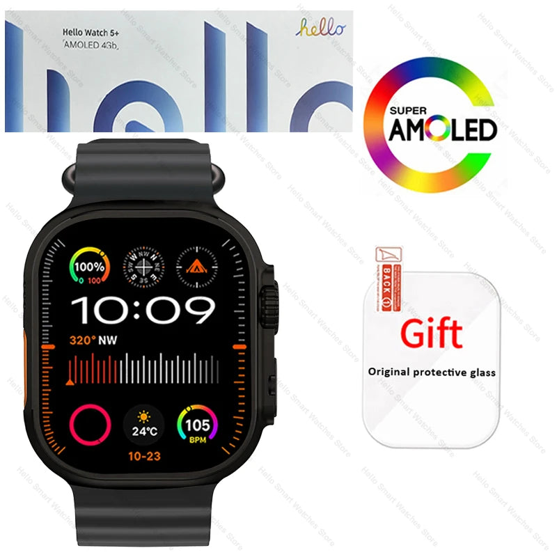 Hello Watch 5 Plus Ultra3 Smartwatch 4G NFC Bluetooth AMOLED