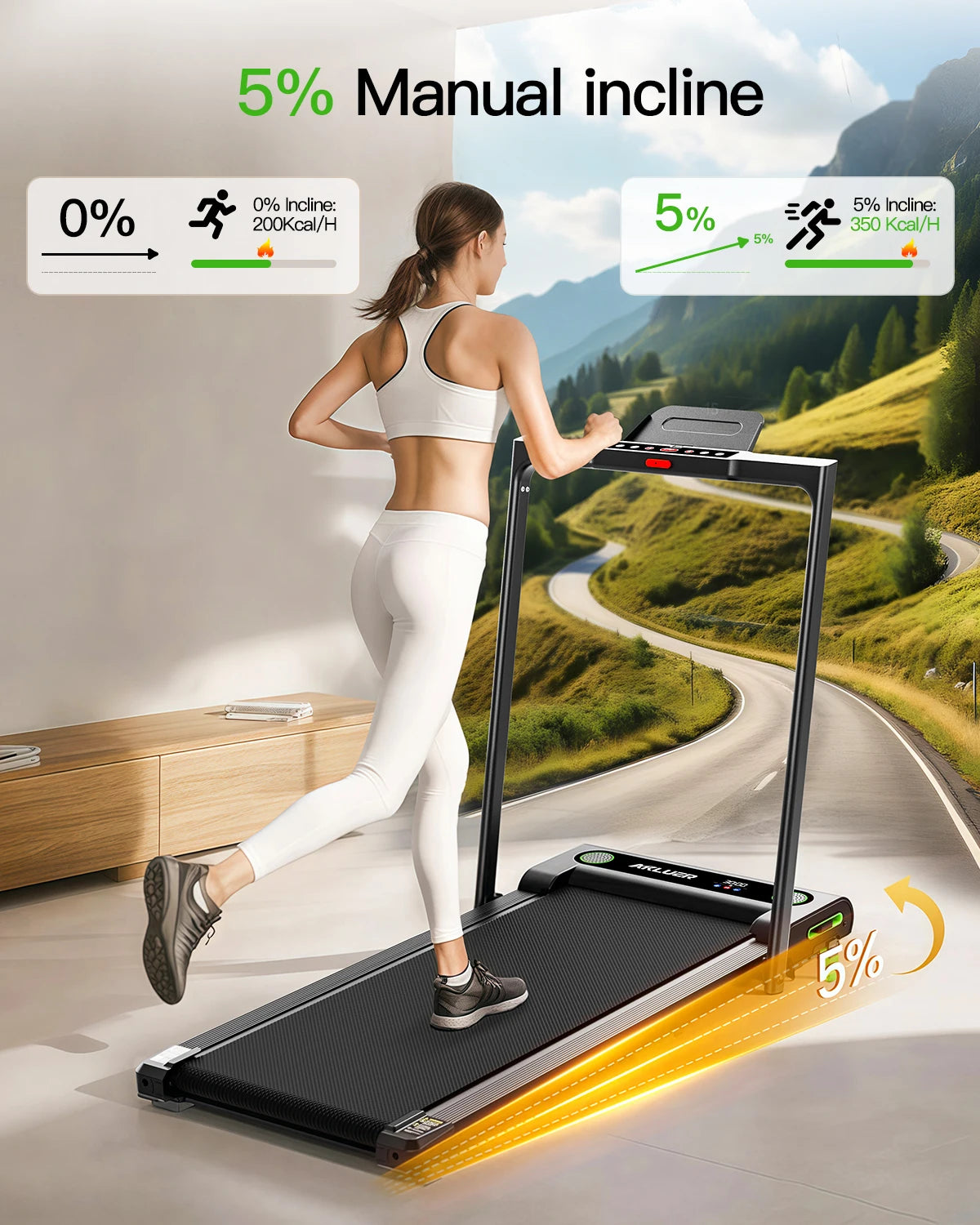 AKLUER Walking Pad Treadmill With Remote Control For Home Office