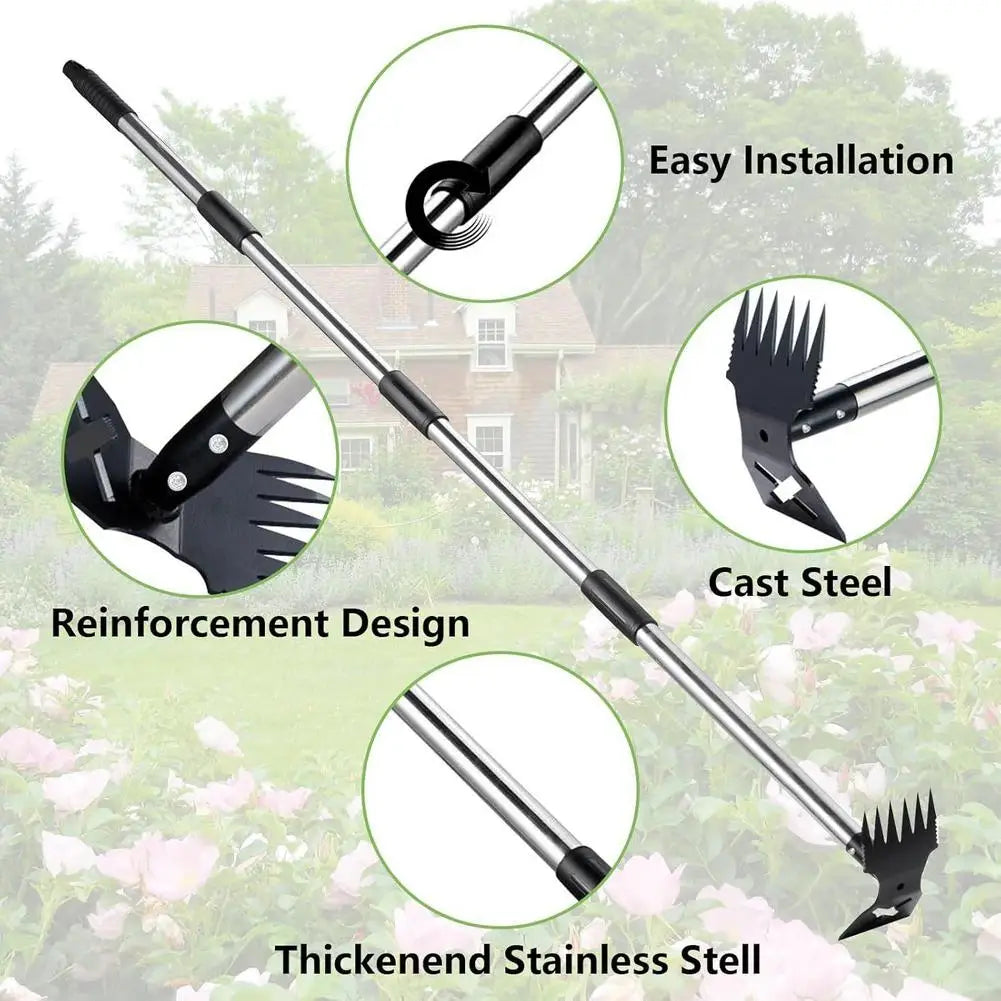 2 In 1 Weed Puller Tool With Extended Handle Garden