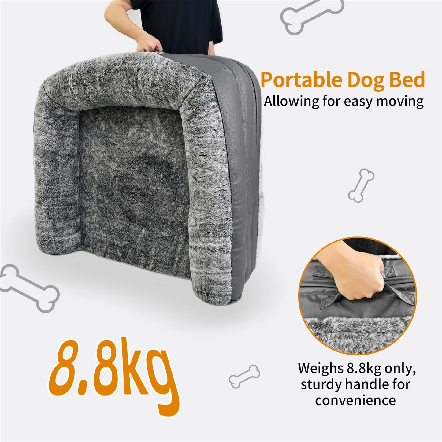 BINGOPAWCN Orthopedic Plush Dog Bed Calming Foldable Nap