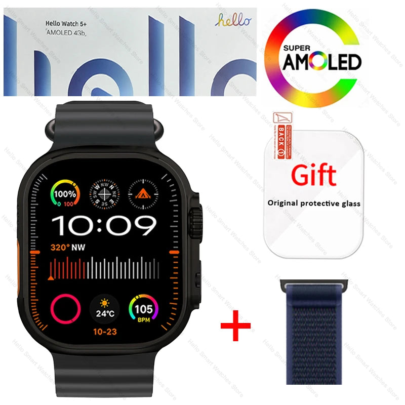 Hello Watch 5 Plus Ultra3 Smartwatch 4G NFC Bluetooth AMOLED