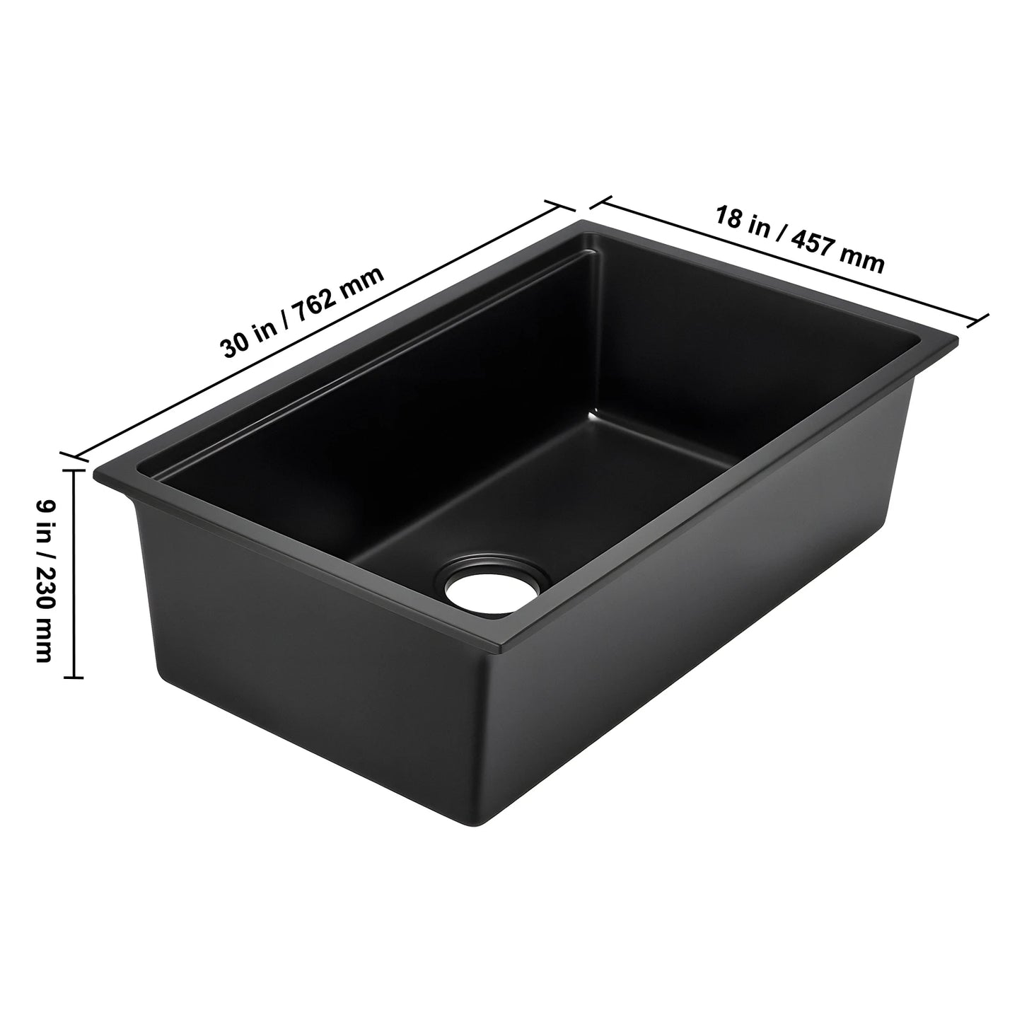 SucceBuy Granite Kitchen Sink Workstation Undermount Single Bowl