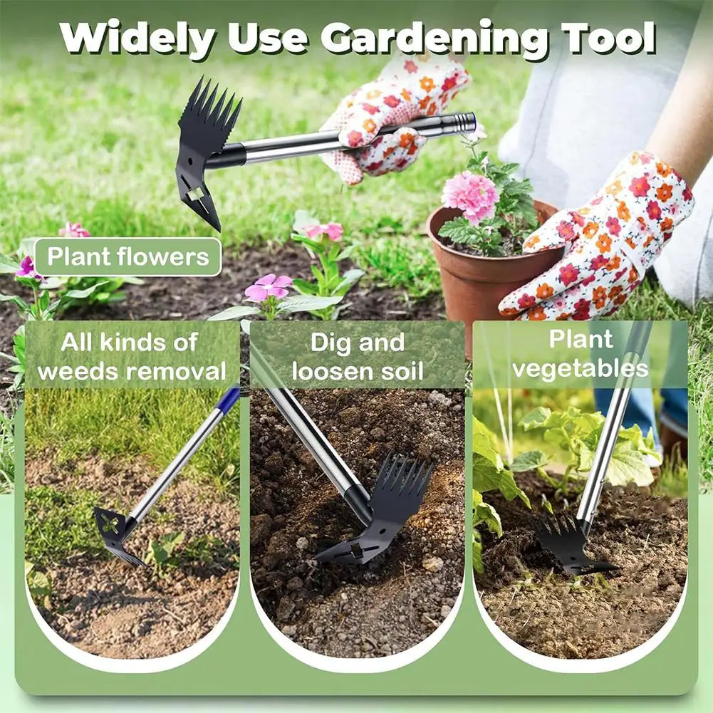 2 In 1 Weed Puller Tool With Extended Handle Garden