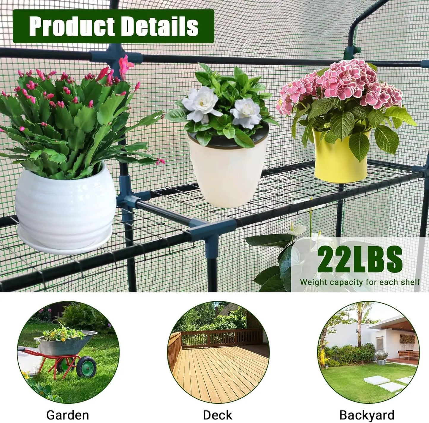 HiMISSH Outdoor Greenhouse Portable Roll Up Zippered Door With Anchors