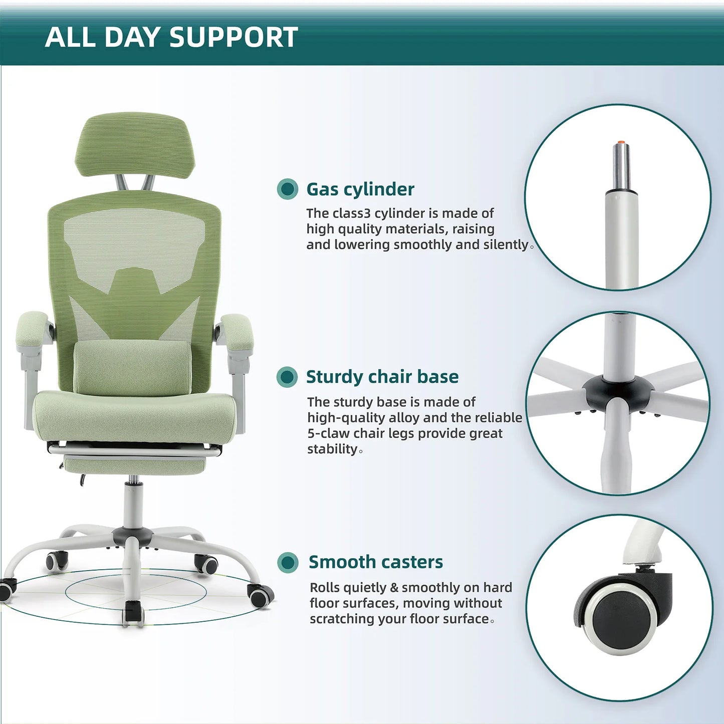 JHK Ergonomic High Back Mesh Chair With Lumbar Support