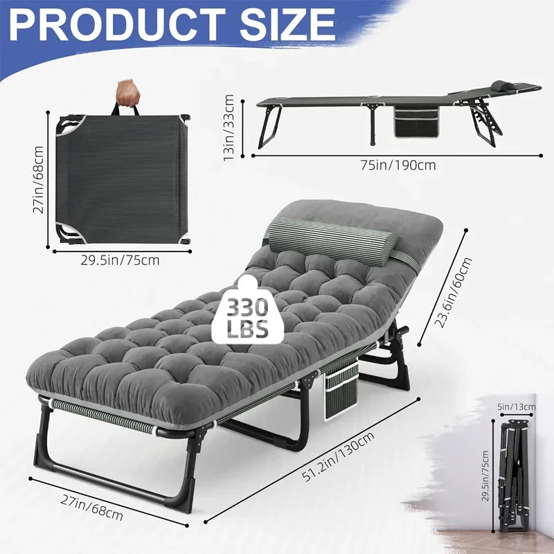 Snozeflex Camping Cot With Mattress Portable Folding Bed