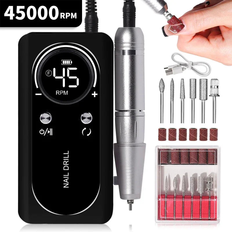 Professional 45000RPM Electric Portable Nail Drill Machine For Manicure