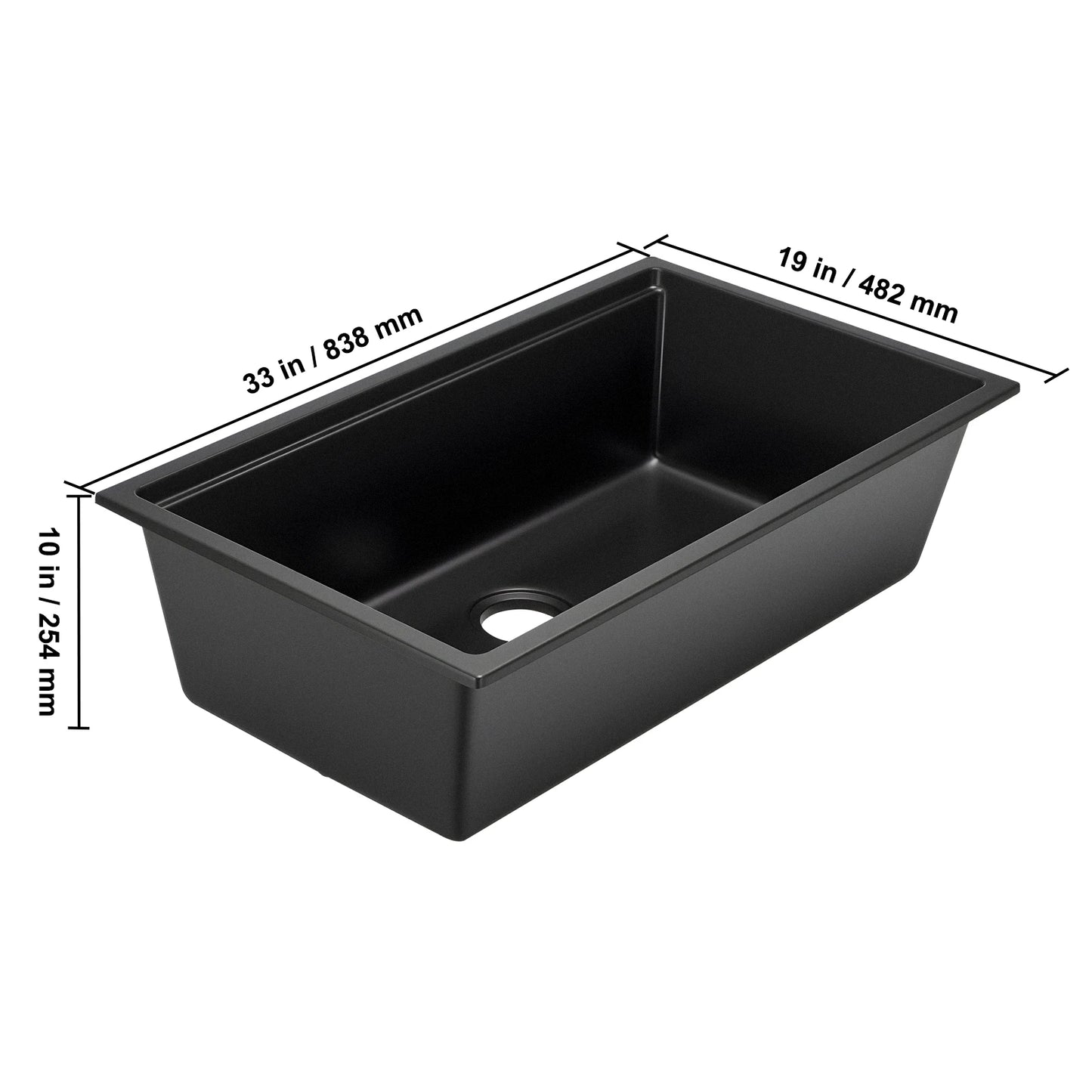 SucceBuy Granite Kitchen Sink Workstation Undermount Single Bowl