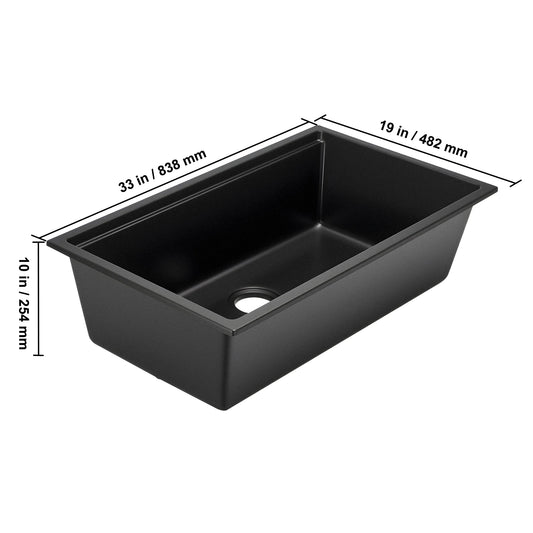 SucceBuy Granite Kitchen Sink Workstation Undermount Single Bowl