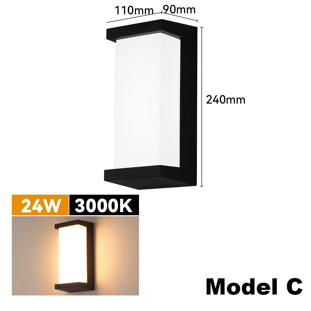 WOMINGSEN IP65 Outdoor LED Wall Lamp 24W Exterior Light