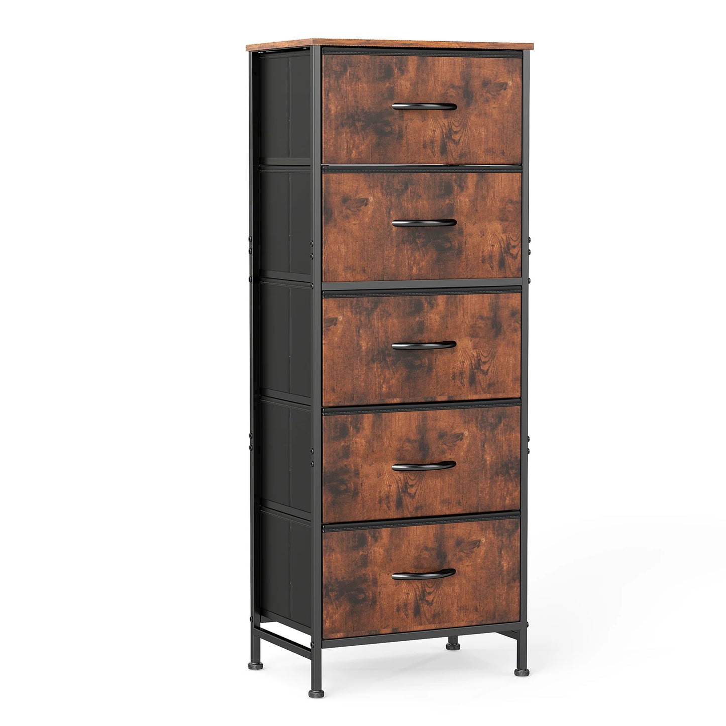 JHK 5 Drawer Dresser Wardrobe Steel Frame Bedroom Furniture