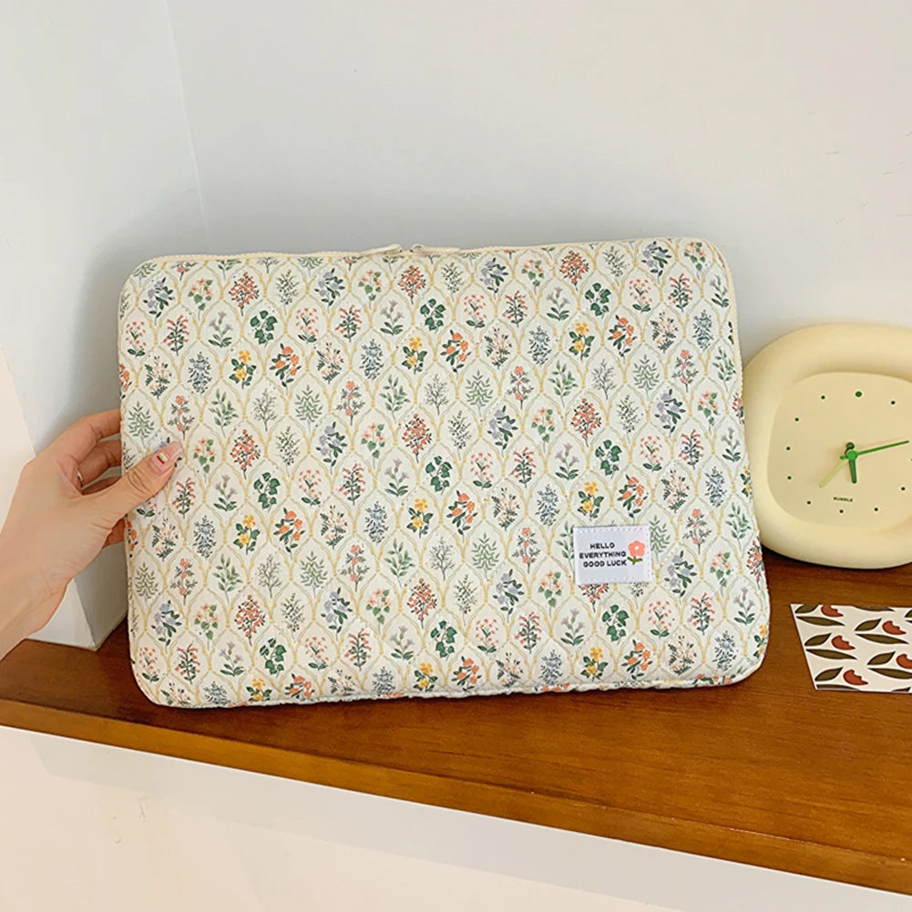VKTECH Cute Flower Laptop Sleeve With Zipper Closure