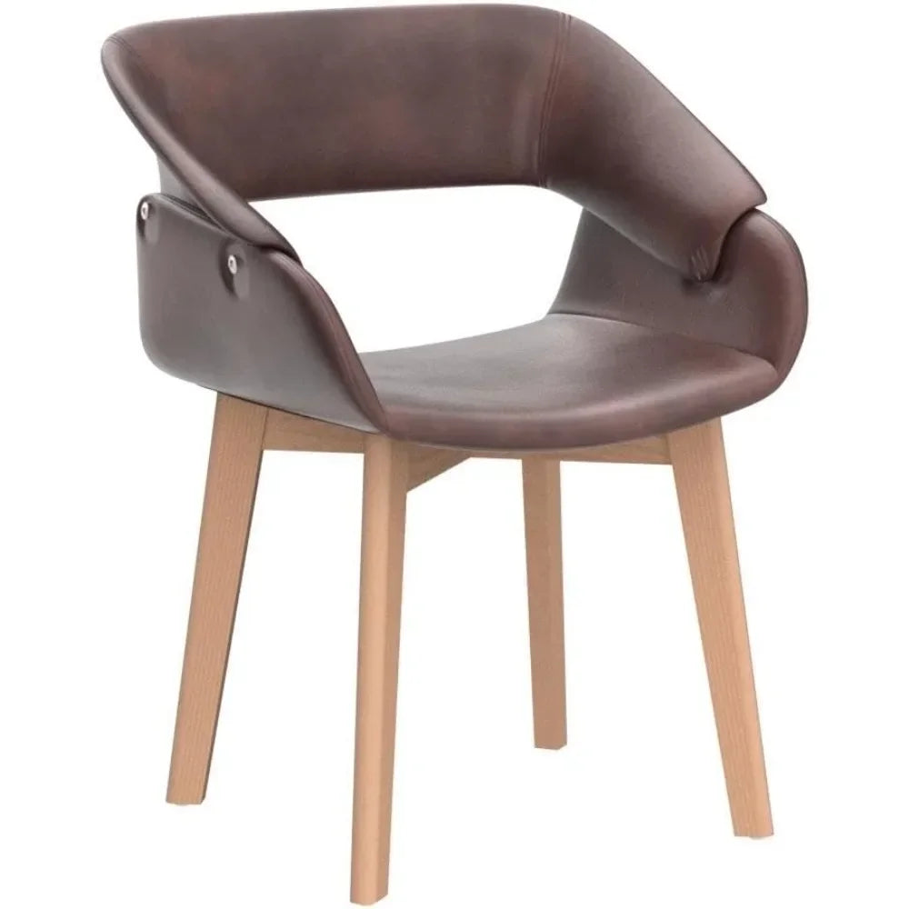 Guangbai Modern Faux Leather Dining Chairs Set of 2