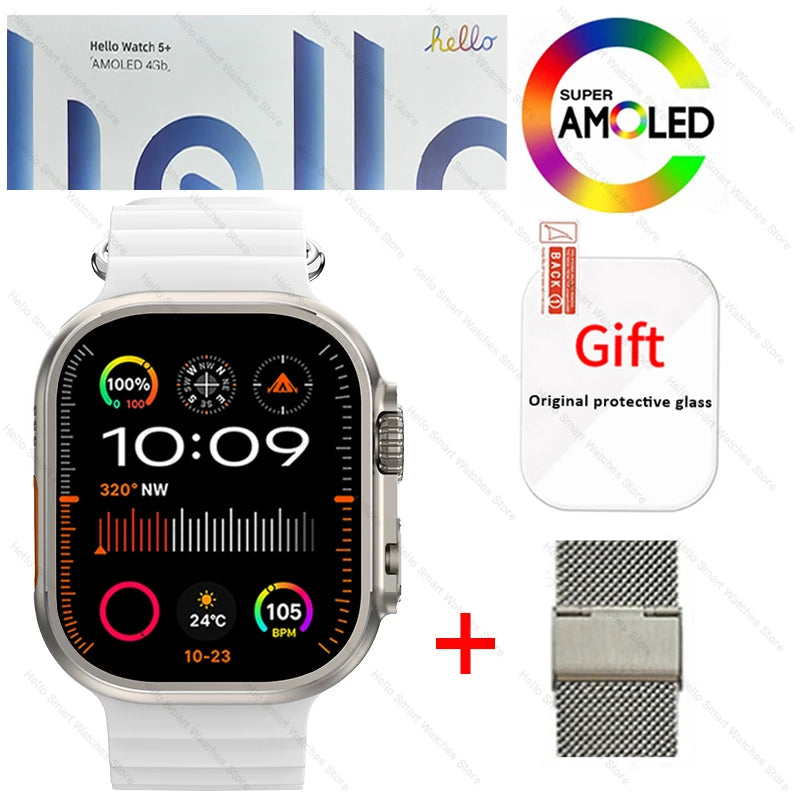 Hello Watch 5 Plus Ultra3 Smartwatch 4G NFC Bluetooth AMOLED