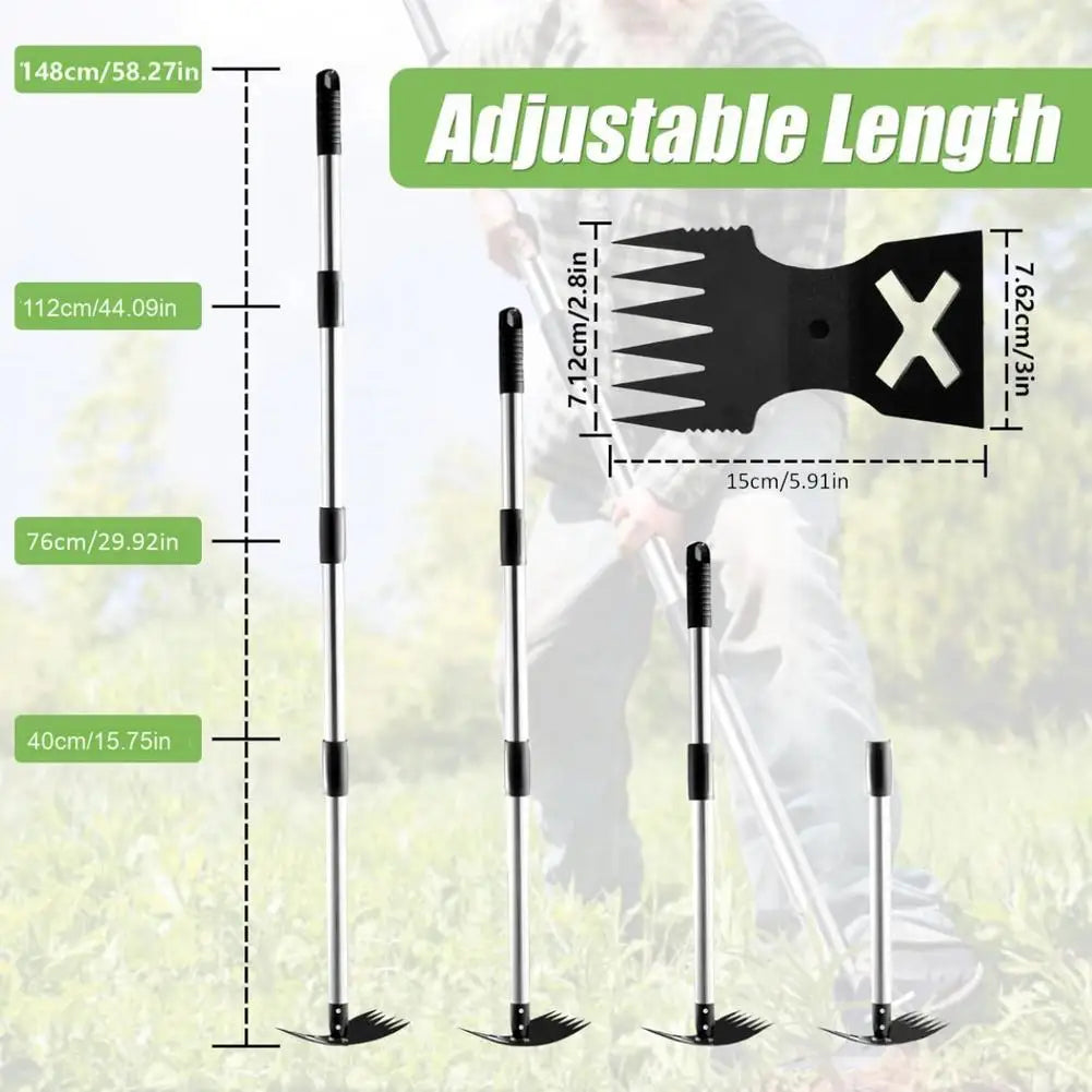 2 In 1 Weed Puller Tool With Extended Handle Garden